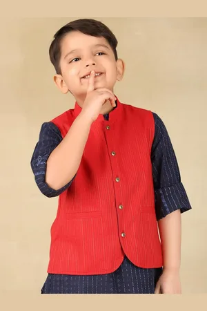 Fabindia Boys Woven Design Nehru Jackets
