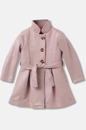 Blue Giraffe Girls Single-Breasted Overcoat