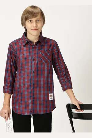 Killer Boys Premium Spread Collar Windowpane Checked Cotton Casual Shirt