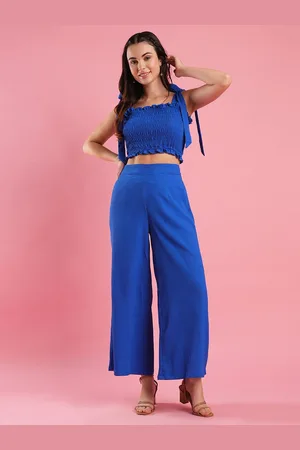 Globus Textured Shoulder Straps Top With Trouser