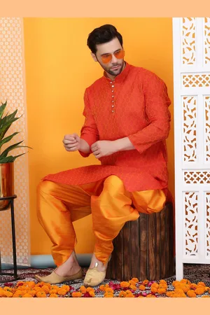 Sydney Heights Ethnic Motifs Woven Design Jacquard Weave Straight Kurta with Dhoti Pants