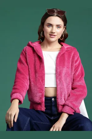 DressBerry Women Faux Fur Hooded Tailored Jacket