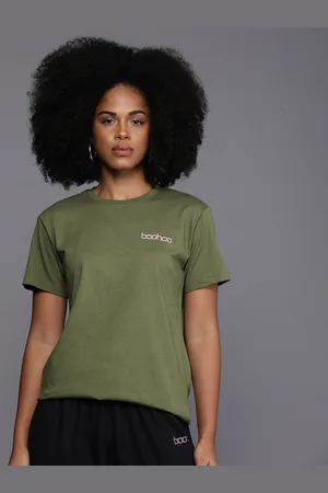 Boohoo Pure Cotton Brand Logo Printed Casual T-shirt