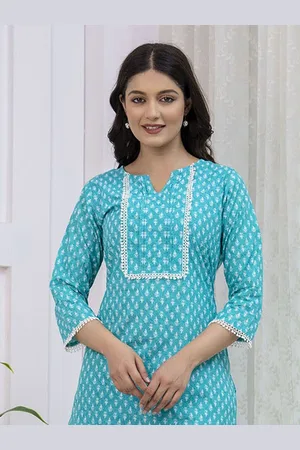 Kalini Floral Printed Pure Cotton Tunic With Trousers