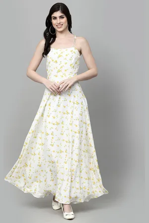 Aayu Floral Printed Shoulder Straps Crepe Maxi Dress