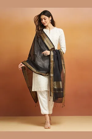 Fabindia Cotton Silk Blend Maheshwari Dupatta