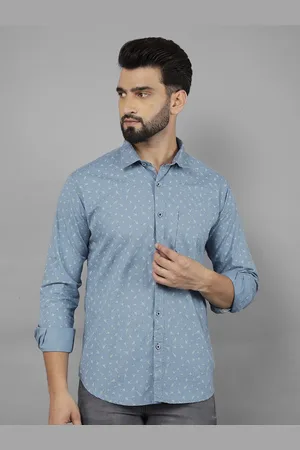 Cobb Men India Slim Spread Collar Floral Printed Cotton Casual Shirt