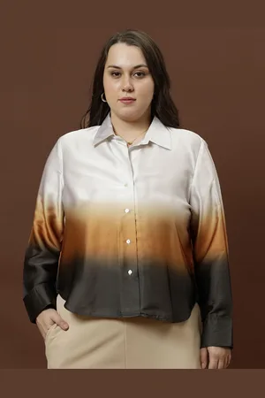 ATHENA Ombre Print Satin Shirt Style Top