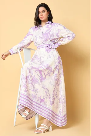 SHOWOFF Women Floral Printed Cuffed Sleeve A-Line Maxi Dress