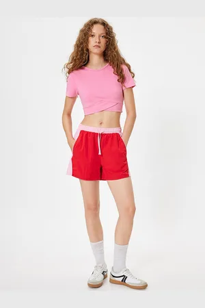 Koton Women Colourblocked Mid-Rise Shorts