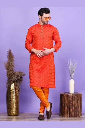Sydney Heights Ethnic Motifs Woven Design Jacquard Weave Straight Kurta with Churidar