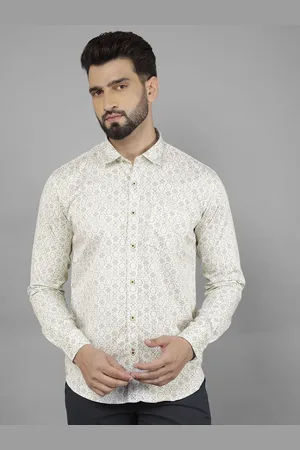 Cobb Men India Slim Spread Collar Floral Printed Cotton Casual Shirt