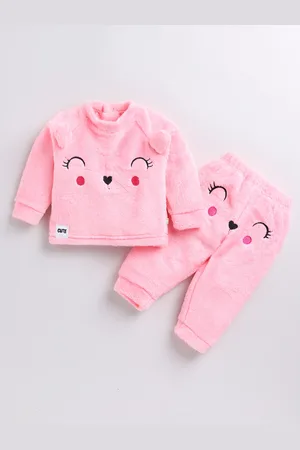 Moms Love Infant Girls Embroidered Sweatshirt With Joggers