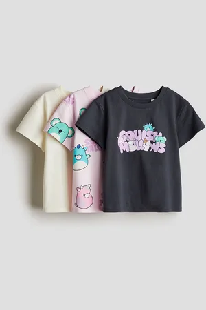 H&M Girls Pack Of 3 Printed Tops
