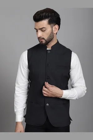 Even Mandarin Collar Pure Woollen Nehru Jacket