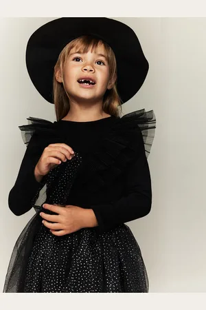 H&M Girls Flounce-Trimmed Cotton Top