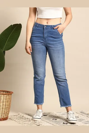 Mast & Harbour Women Straight Fit Light Fade Stretchable Jeans