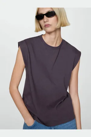 MANGO Women Extended Sleeves Pure Cotton T-shirt