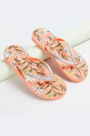 Lifestyle Women Printed Rubber Thong Flip-Flops