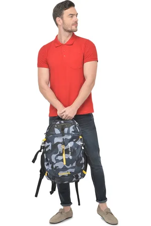 Provogue Unisex Black & Grey Camouflage Backpack with rain cover