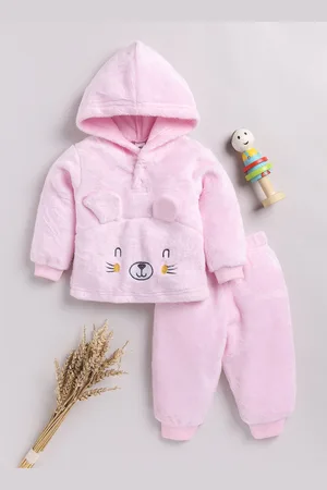 Moms Love Infant Girls Pure Cotton Hooded Sweatshirt With Joggers