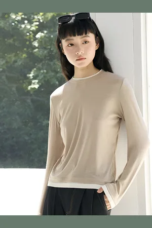 LULU & SKY Women Solid Round Neck T-shirt