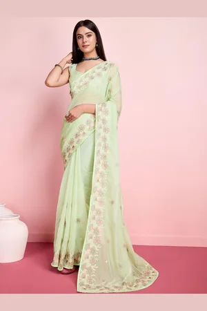 VAIRAGEE Embroidered Organza Ready to Wear Saree