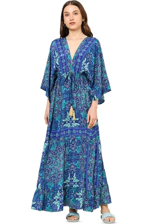 Kalini Women Floral Printed Flared Sleeve Fit & Flare Maxi Dress