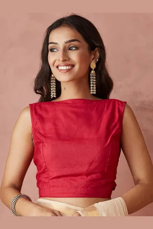 Fabindia Boat Neck Readymade Saree Blouse