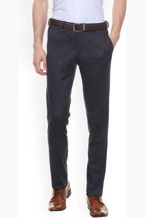 V Dot Men Black Skinny Fit Solid Regular Trousers