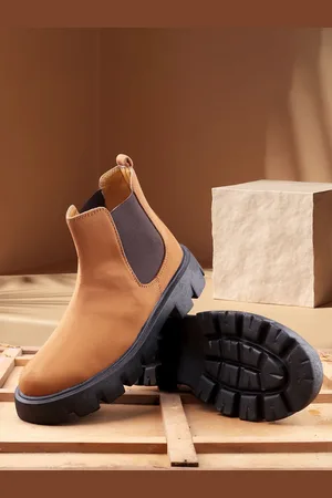 BXXY Men Casual Flatform-Heeled Chelsea Slip-On Boots