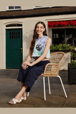 Mast & Harbour Tie & Dye Printed Pure Cotton Boxy T-shirt