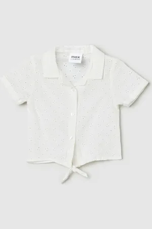 Max Collection Girls Schiffli Cotton Casual Shirt