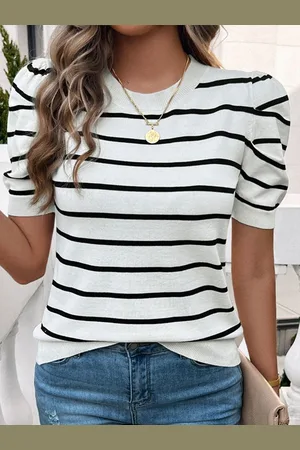 Stylecast Women Horizontal Striped Round Neck Top