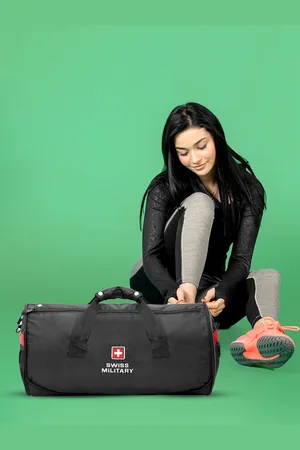 Swiss Military Unisex Black Foldable Duffel Bag