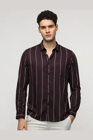Crocodile Comfort Fit Vertical Striped Long Sleeves Casual Shirt
