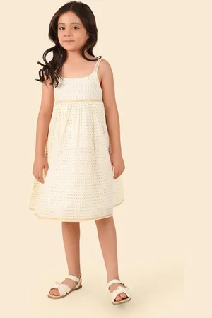 Fabindia Girl Polka Dots Printed A-Line Dress