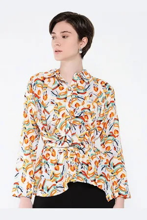 SHOWOFF Women Abstract Printed Shirt Style Top