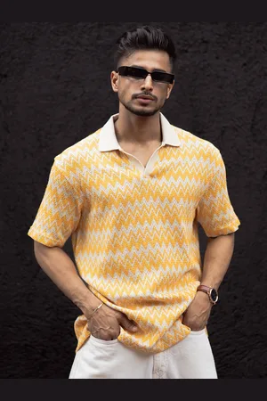 Powerlook Men Striped Polo Collar T-shirt