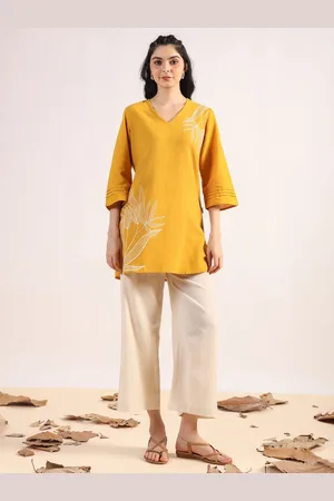 JISORA Women Floral Printed V-Neck Cotton Top