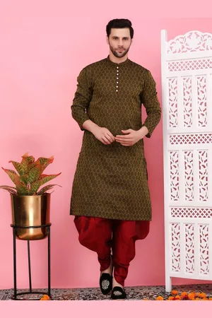 Sydney Heights Ethnic Motifs Woven Design Jacquard Weave Straight Kurta with Dhoti Pants