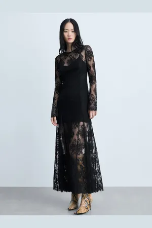 MANGO Lace Maxi Dress