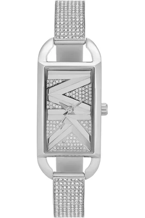 Michael Kors Women Empire Embellished Analogue Watch MK4841I-Silver