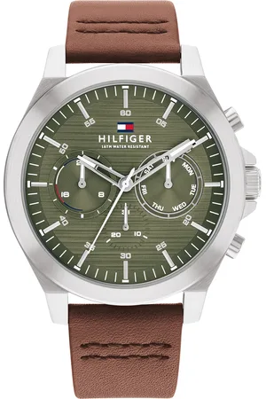 Tommy Hilfiger Men Patterned Dial & Leather Straps Analogue Watch TH1710522