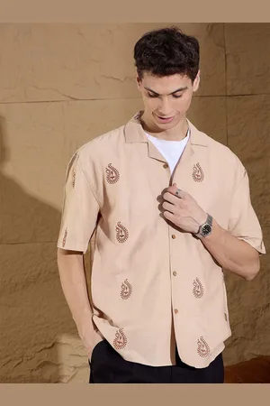 DENNISON Men Paisley Print Embroidery Oversized Shirt