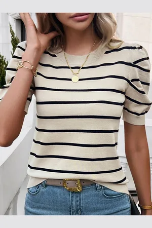Stylecast Women Horizontal Striped Round Neck Top