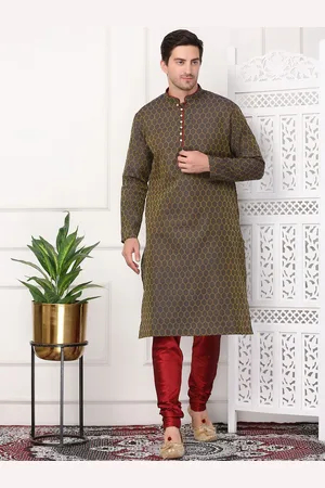 Sydney Heights Ethnic Motifs Woven Design Jacquard Weave Straight Kurta with Churidar