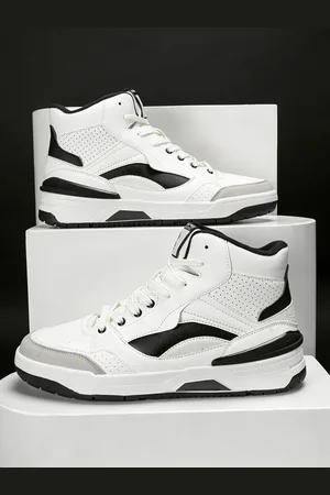 Red Tape Men Perforations Mid Top Lace Up Sneakers