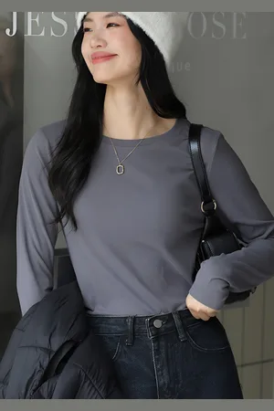 LULU & SKY Women Solid Round Neck T-shirt
