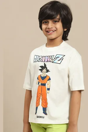 Kidsville Boys Dragon Ball Z Graphic Printed Pure Cotton Oversized Tshirt